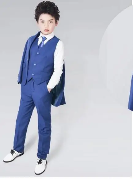 Hochzeit Kleider Kinder (Coat+Pants+Vest+Tie) Custom Made Smoking Casamento Evening Tuxedo Suit Boy clothing