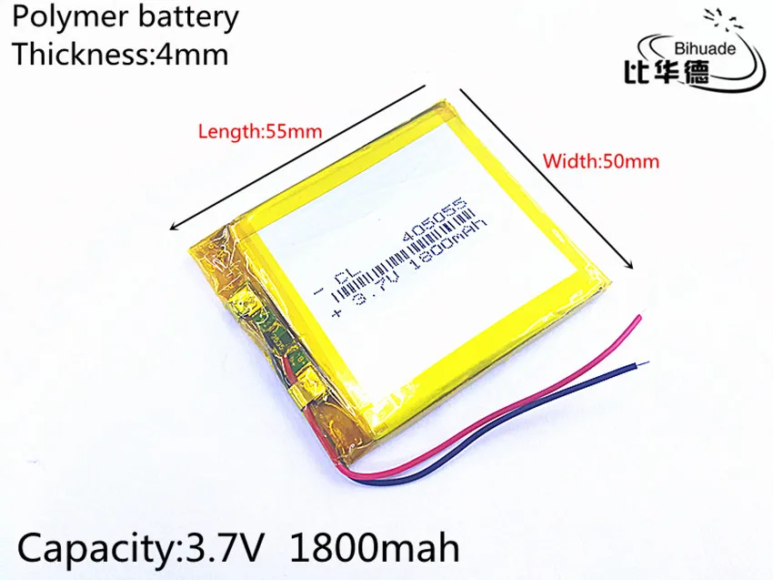 

10pcs 3.7V 1800mAh 405055 Lithium Polymer Li-Po li ion Rechargeable Battery cells For Mp3 MP4 MP5 GPS PSP mobile bluetooth