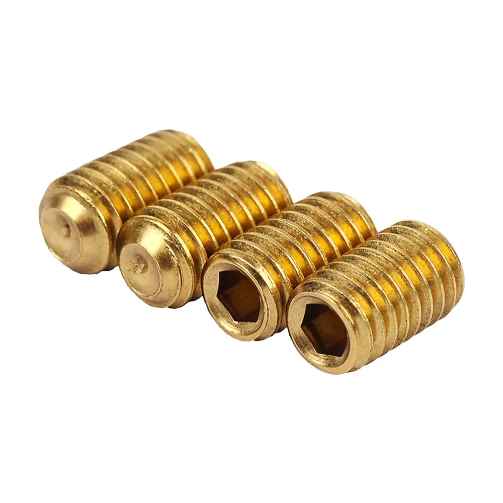 10 Pcs M3 M4 M5 Concave End Grub Bolts Titanium Plating Internal Hex Socket Drive Cup Point Set Screws