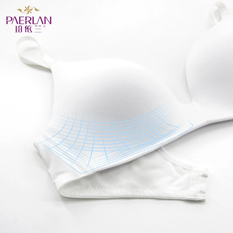 PAERLAN-Push Up sin aros para mujer, 3/4 Sujetador de copa, sin costuras, cómodo, ropa interior sólida de una pieza