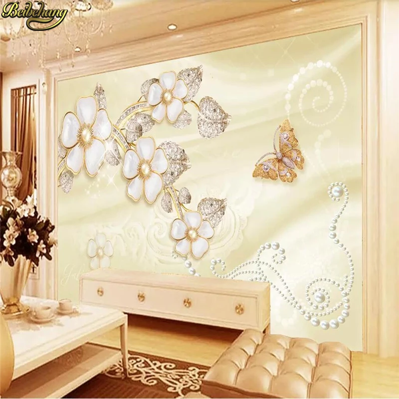 beibehang Custom photo wallpaper mural fashion jewelry butterfly love flower TV background wall papers home decor