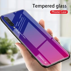 For Xiaomi Mi A3 Case Hard Tempered Glass fashion Gradient Protective Back Cover case For xiaomi mi a3 lite mia3 phone shell