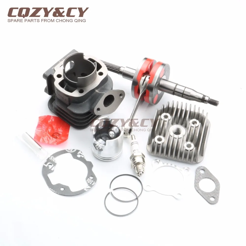 47mm / 10mm 70cc Big Bore Cylinder Kit & Cylinder Head Cap & High quality crankshaft for ITALJET Pista 50 Scoop 50 Yankee 50 2T