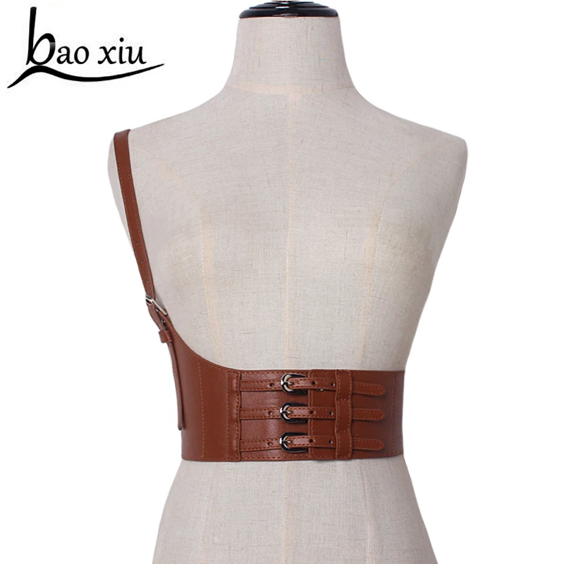 

New brand design Belts For Dress PU Leather Women Luxury Punk Rivets Strap Elastic Wide Waist Female Skirt belt cinto