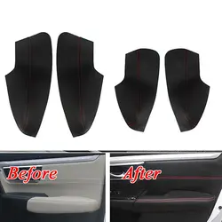 For Honda CRV CR-V 2017 Door Armrest Decor Surface Cover Panel Trim PU Leather Anti-collision Car Styling Covers Protect Overlay