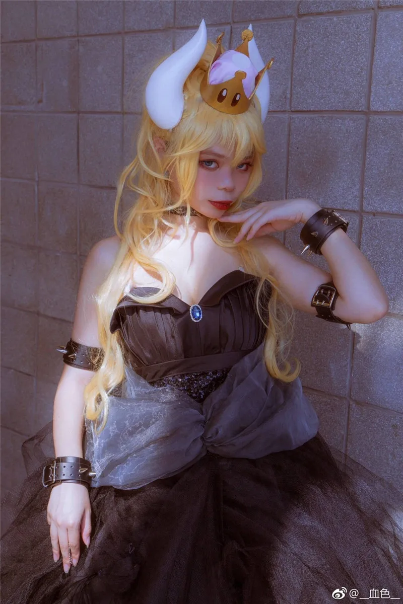 Nieuwe Bowsette Kuppa Koopa Hime Prinses Cosplay Womanize Kroon Oorbellen Hoorns Haarstukje Hoofddeksels Halloween Kostuum Props Handwerk