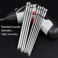 HOEN 9 Pieces Screwdriver Bits Set PH1 PH2 Screwdriver Head Shank 1/4 inch S2 alloy steel 150mm Long Magnetic Hex for Cross Head