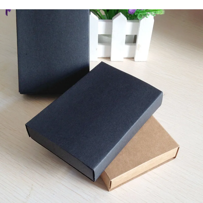 

24PCS Kraft Darawer Box Black Paper Carrying Cases Blank Gift boxes Drawer Box Gift Craft Power Bank Packaging Cardboard Boxes