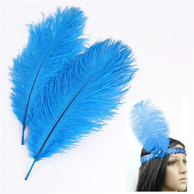 Großhandel Seeblaue Straußenfedern 15-75CM 6-30 Zoll DIY Karnevalsdeko Party Hochzeitsdekorationen Natürliche Straußenfedern – Detail 4