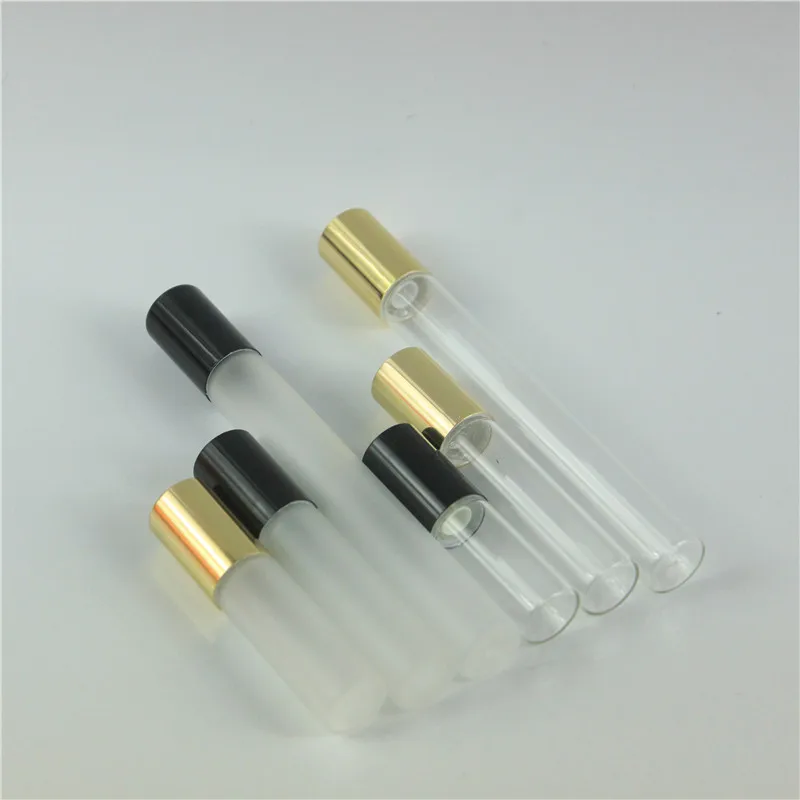 50pcs/lot 3ml 5ml 10ml Glass Roll on Bottle with Stainless Steel Roller Small Essential Oil Roller-on Sample Vials Bottle