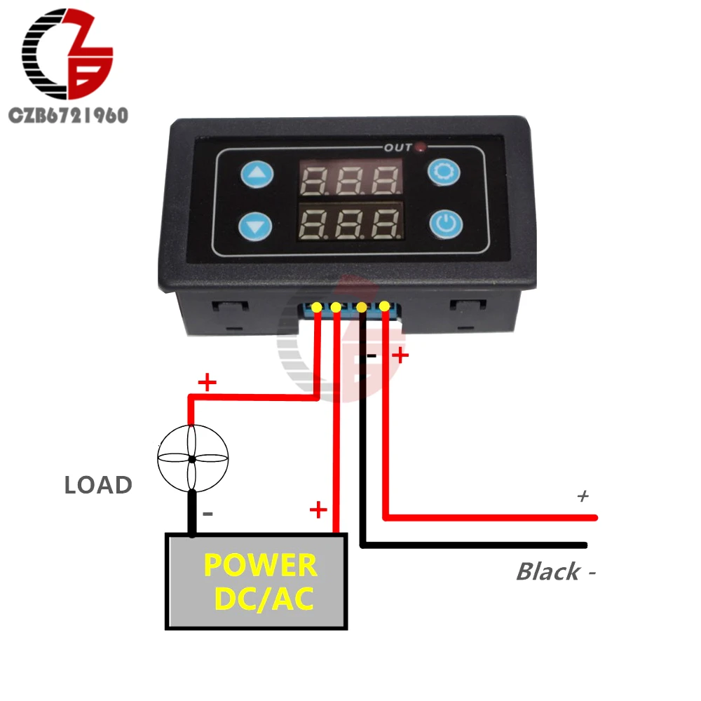 5V 12V 24V 110V 220V Digital Time Relay Module Dual Display Time Delay Relay Timer Switch Power Control for Car Home LED Light