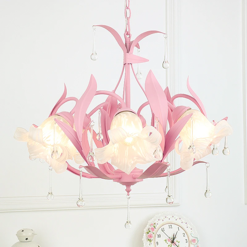 Pendant Lights European style living rooms Mediterranean romantic flowers girls princesses bedrooms restaurant Lamps