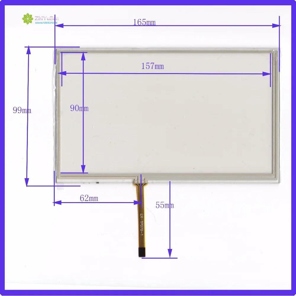 

ZhiYuSun 5PCS/Lot165mm*99mm 7inch resistance screen for GPS Car cable is left touch sensor 165*99 the lines from the left 62mm