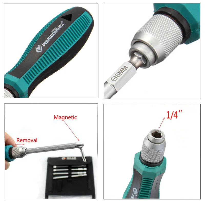 HOEN 9Pcs/set Precision Screwdriver Set Phillips/Slotted Screwdriver Bits Magnetic Home Appliances Repair Hand Tools