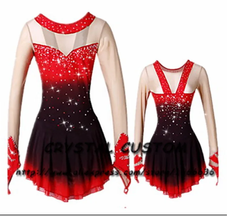 

Crystal Custom Figure Skating Dress Girls New Brand Ice Skating Clothes For Competition DR4662