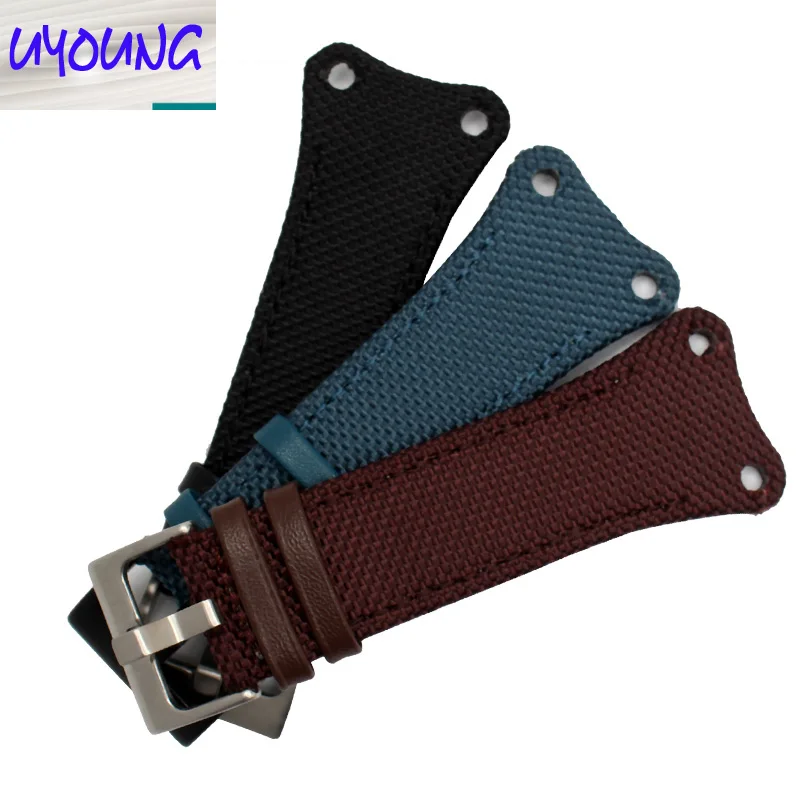 UYOGN Nylon canvas watch band Applicable K4B384B3 K4B371B6 K4B371B3 Series Male Black 30mm