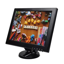 ZHIXIANDA 12 Inch Security LCD LED Monitor CCTV Computer IPS Screen Desktop Display AV BNC VGA HDMI USB with Speakers