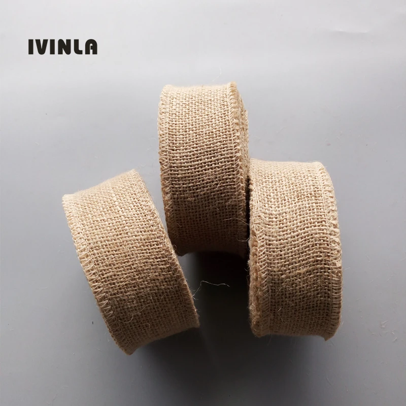 5PCS/Lot 5CMx10M Natural  Jute  Roll  For  wedding Party  Decoration Gift Packing