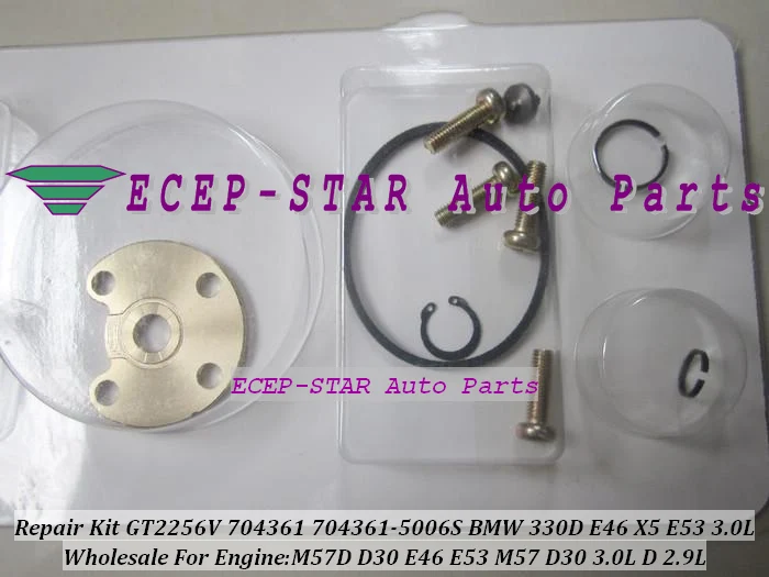 Free ship Turbo Repair Kit rebuild GT2256V 704361 704361-5006S Turbocharger For BMW 330D E46 X5 E53 3.0L M57 D30 M57D 3.0D 2.9L