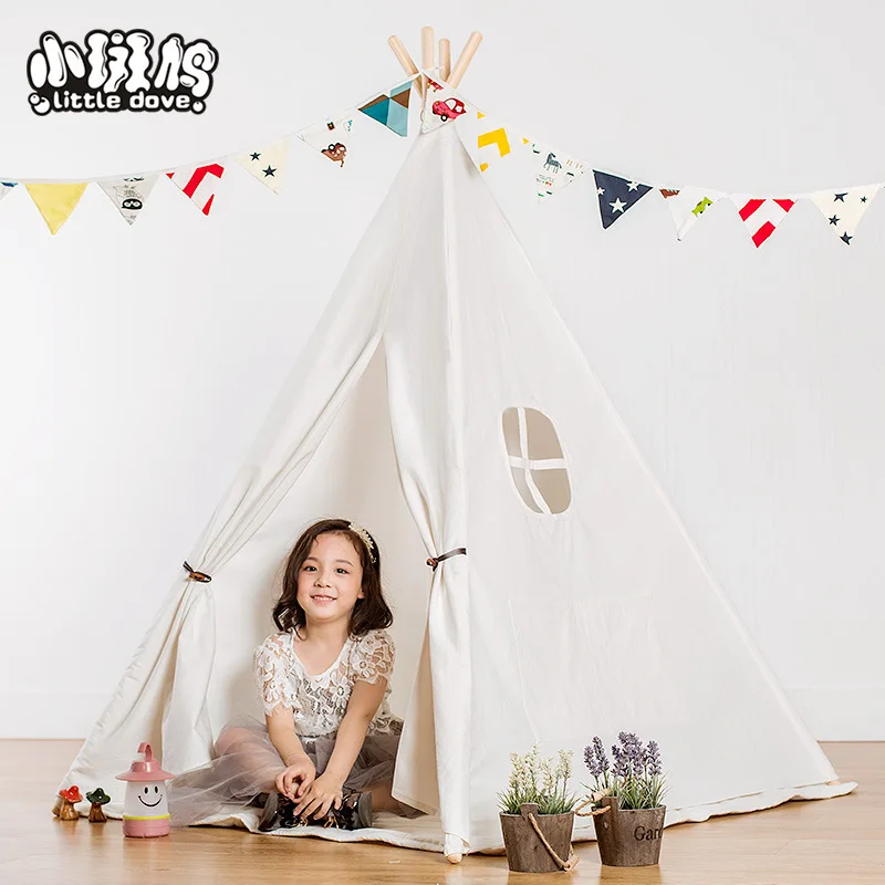 Children's Toy Tents Children's Indoor and Outdoor Children's Canvas Indian Tents Play Game House