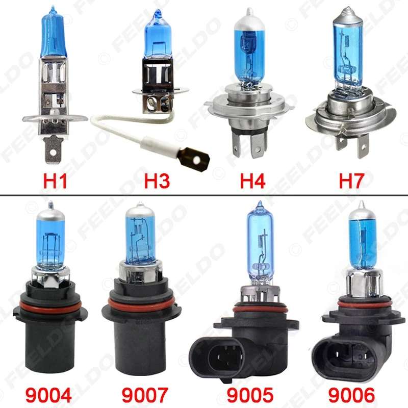 FEELDO 2PCS 12V 100W White H1 Car FogLights HalogenBulb Car Headlight Bulbs Lamp Car Light Source Parking #HQ2024