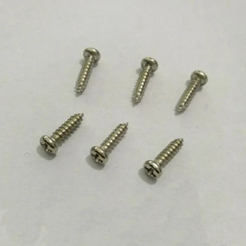 50pcs M1.7 Nickel plated GB845 Pan head Phillips screw Hardened self-tapping screws 3mm-12mm Length