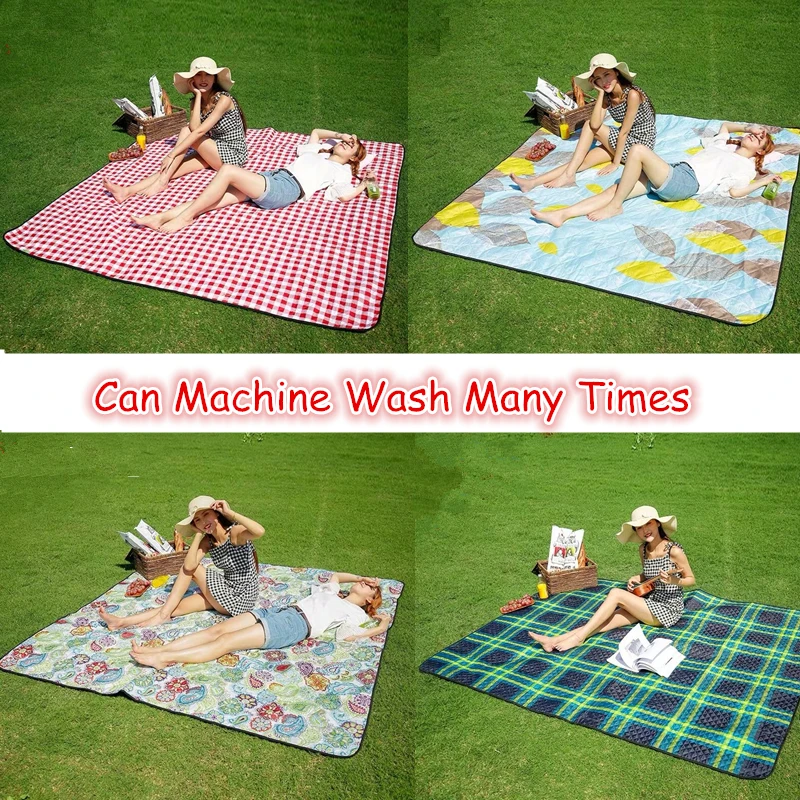 Outdoor Beach Machine Washable Waterprof Camping Mats Outdoor Picnic Blanket Baby Plaid Camping Mats Folding Baby Play Mats