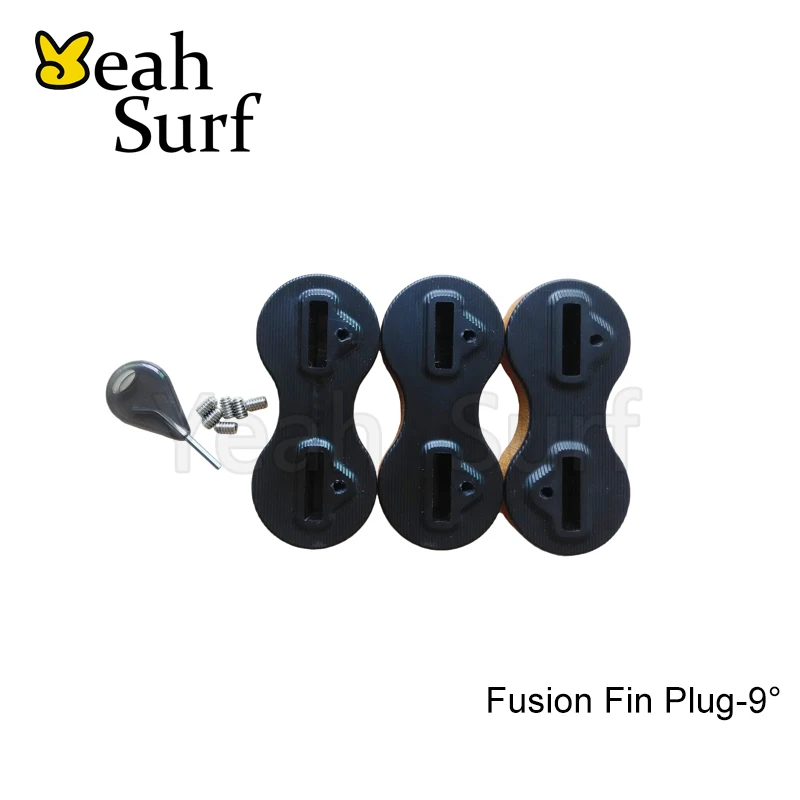 Surfboard Fusion Fin Box Black and White Fin Plugs 9 Degree Surfing Fin Box