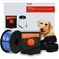 Valla de advertencia de límite de la casa TP16 para perro, Collar ajustable de entrenamiento de descarga eléctrica, impermeable, recargable, sistema de valla enterrada