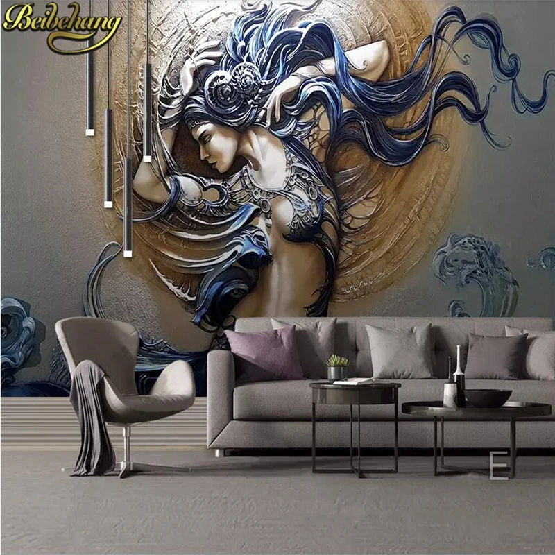 beibehang wall paper  Custom photo wallpaper mural 3D embossed fashion dynamic beauty wall decoration painting papel de parede