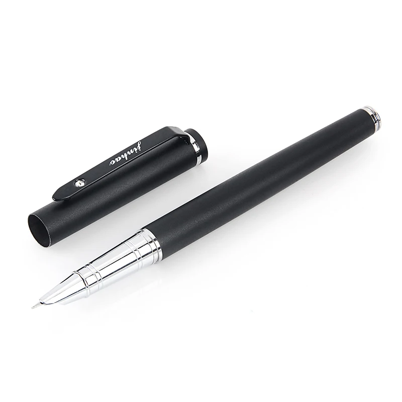 High Quality Finance Standard Type Iraurita Fountain Pens Metal Black Silver Office Business Ink Pen 0.38mm Stationery Supplies