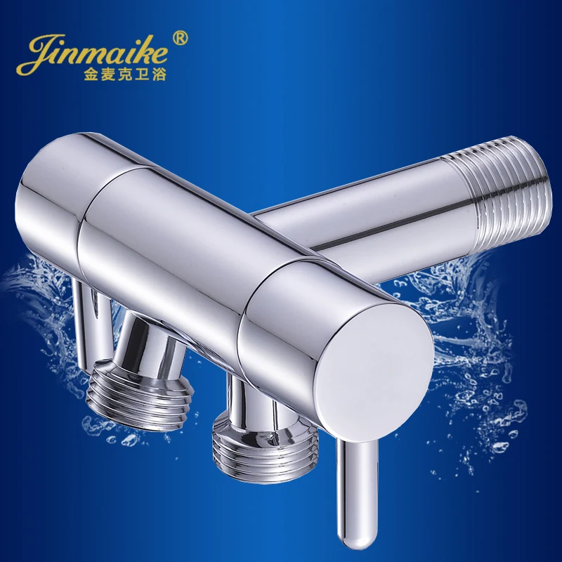 

Copper multi-function three-way Angle Valve Into Two Out Of The Double Valve Water Valve Water Tap Washing Machine