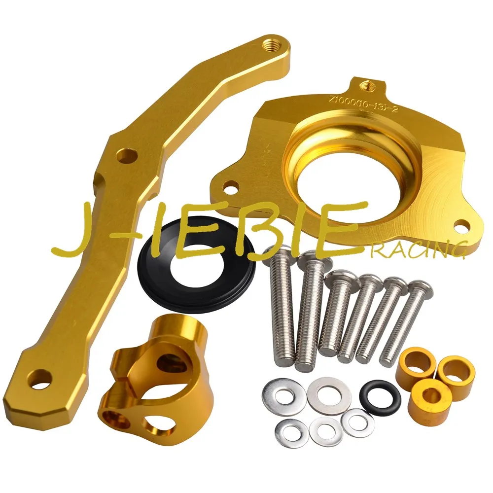 CNC Steering Damper Stabilizer Bracket Mounting For Kawasaki Z1000 2010-2013 2011 2012 Gold