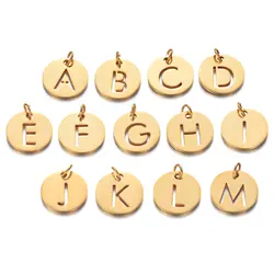 5pcs/lot 316L Stainless Steel Hollow Out 26 English Letters Pendant DIY Women Fashion Necklace Jewelry Accessories