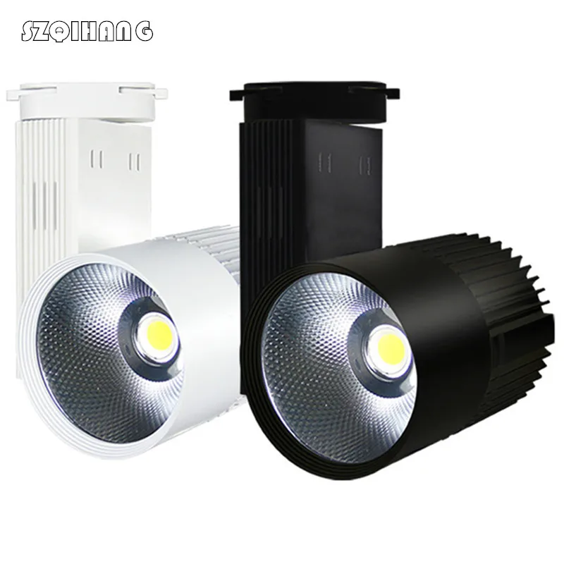 High Quality LED Track Light White Black Shell 30W COB Track Light 2-Wire Connector AC85-265V LED Track Lighting