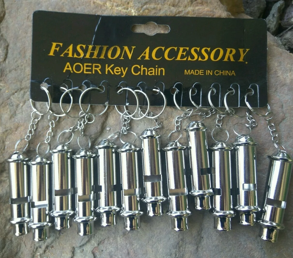 12PCS/LOT Stainless steel high-frequency high decibel whistle lifesaving metal outdoor survival whistle