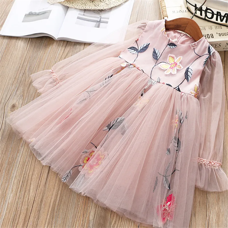 

2-7 years High quality girl dress 2019 spring new fashion casual lace Chiffon flower kid children clothing girl princess dress