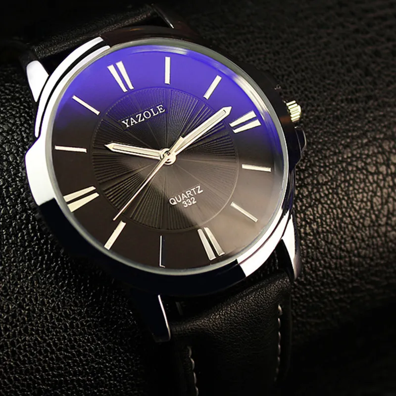 YAZOLE Men's Watch Top Brand Luxury Men's Watches Luminous Fashion Business Watches For Men Sport Leather Clock reloj hombre