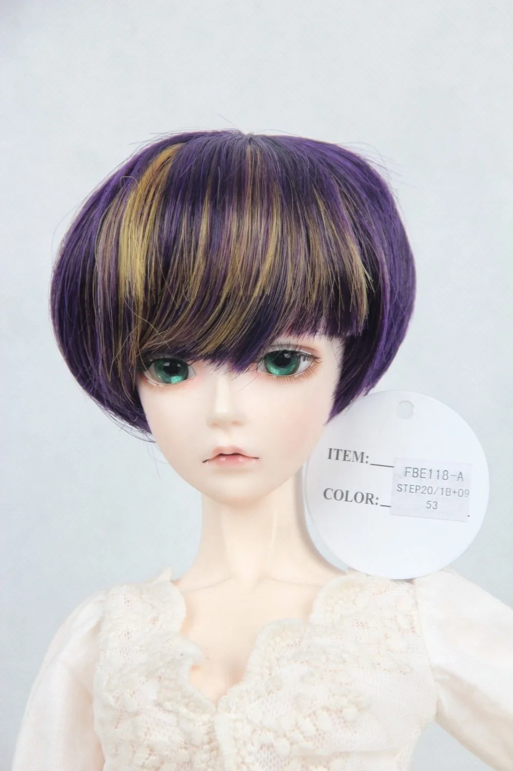 Wamami-短いストレートの紫色のかつら,97 #,1/4 msd aod dod dz bjd dollfie 7 "-8"