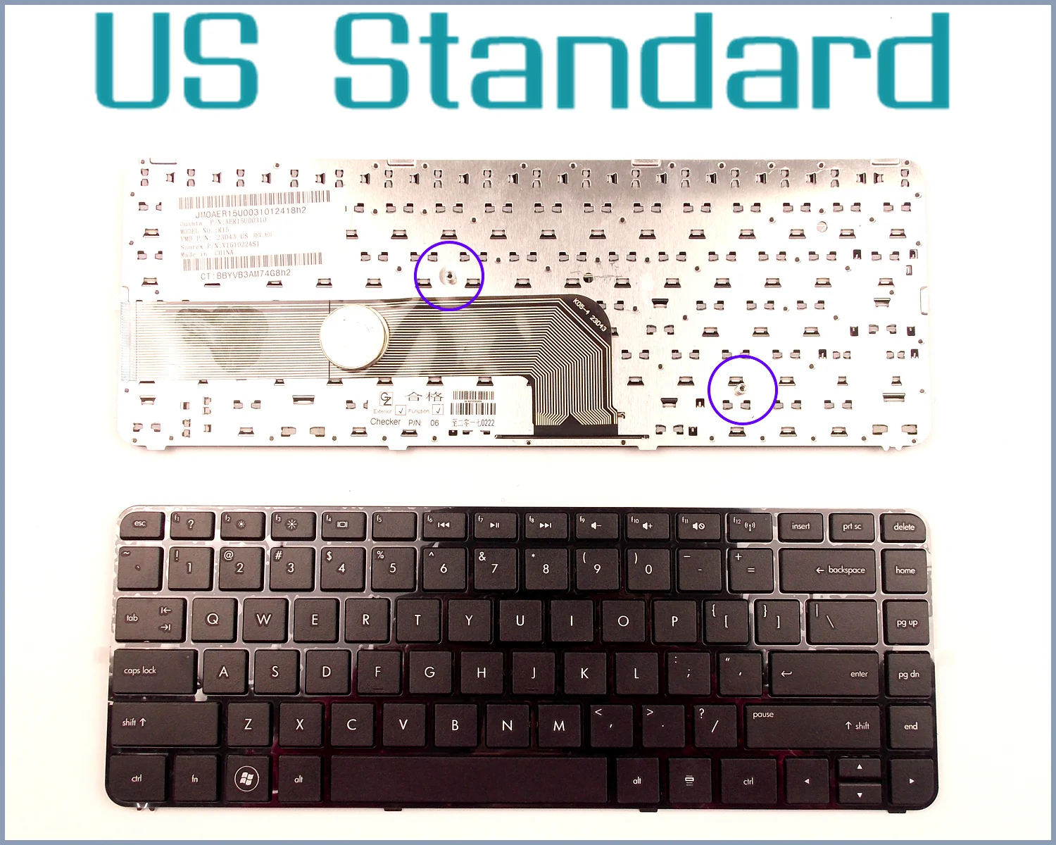 US English Version Keyboard for HP Pavilion DV4-5016TX DV4t-5200 DV4t-5300 DV4-5b00 V131662BS2 699286-001 Laptop W/Frame