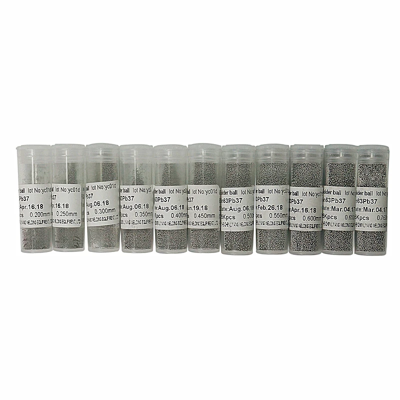 1PC 25K Tin stagno BGA Reballing Balls 0.2 0.25 0.3 0.35 0.4 0.45 0.5 0.5 0.56 0.65 0.76mm per BGA reballing Stencil reapir kit