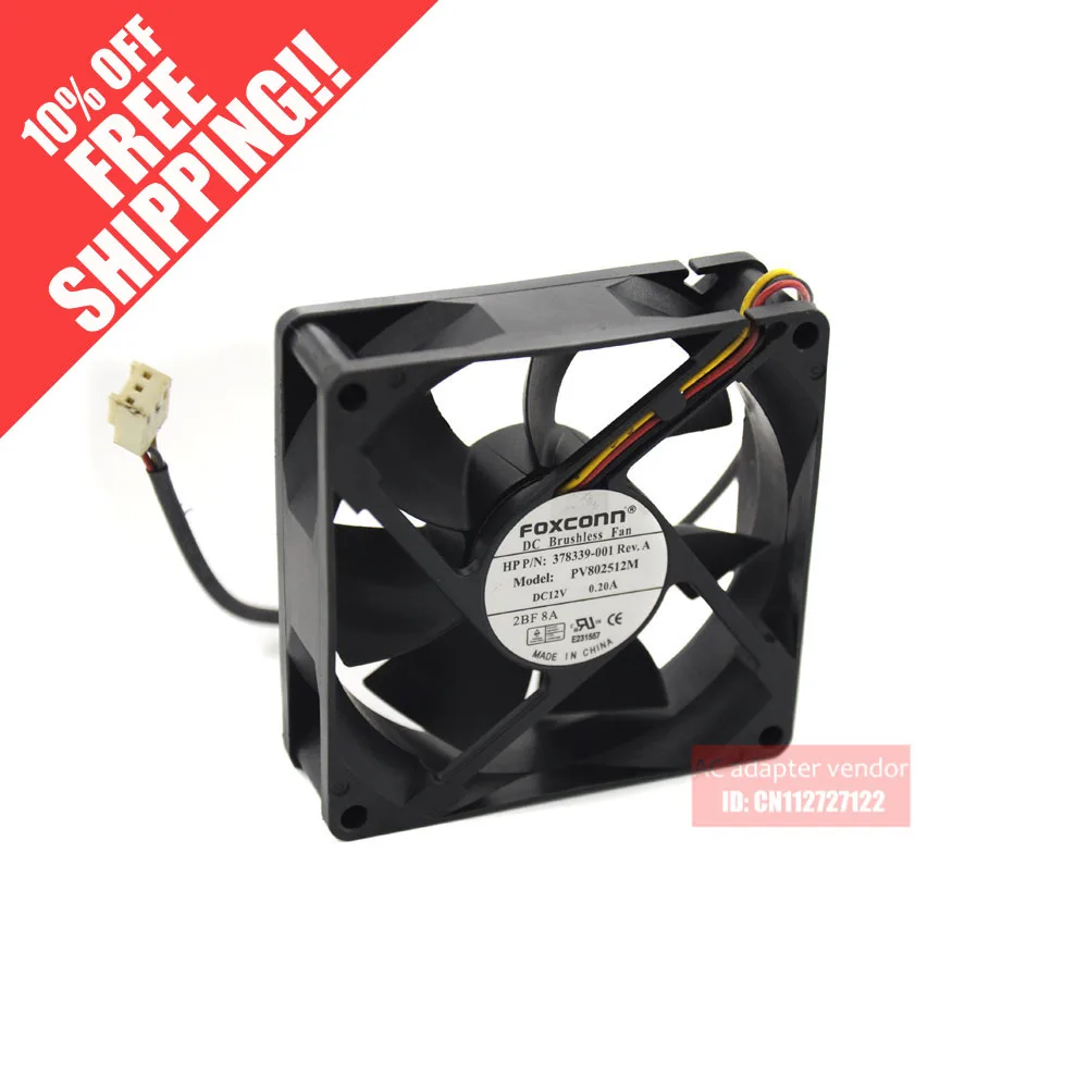 

FOXCONN 8025 PV802512M 12V 0.20A 3 wire cooling fan 80 * 80 * 25MM