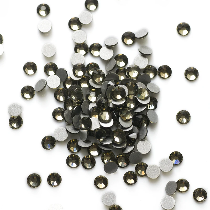 YANRUO 2058NoHF SS3-SS34 Black Diamond Crystal Stone Flat Back Strass Non Hotfix Nail Art Stick On Rhinestones DIY