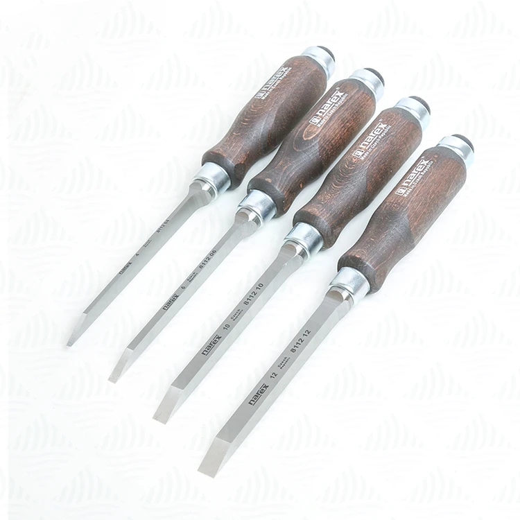 NAREX 4 sztuk/zestaw Value Pack (4-6-10-12mm) dłuto stolarskie o dużej wytrzymałości