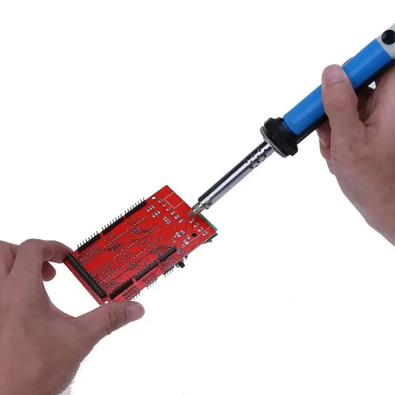 Handheld Electric Tin Suction Sucker Pen Desoldering Pump Soldering Tool With PCB Board Nozzle Cleaner and Replaceable Nozzle