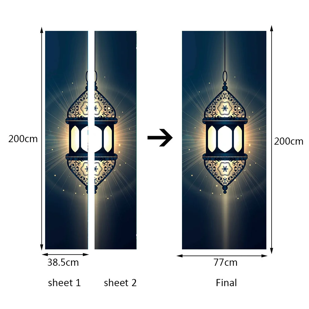 Light In The Dark Religion Lantern Arabic Style Creative Doors Home Stickers Bedroom Parlor Corridor Door Decoration Drop Order