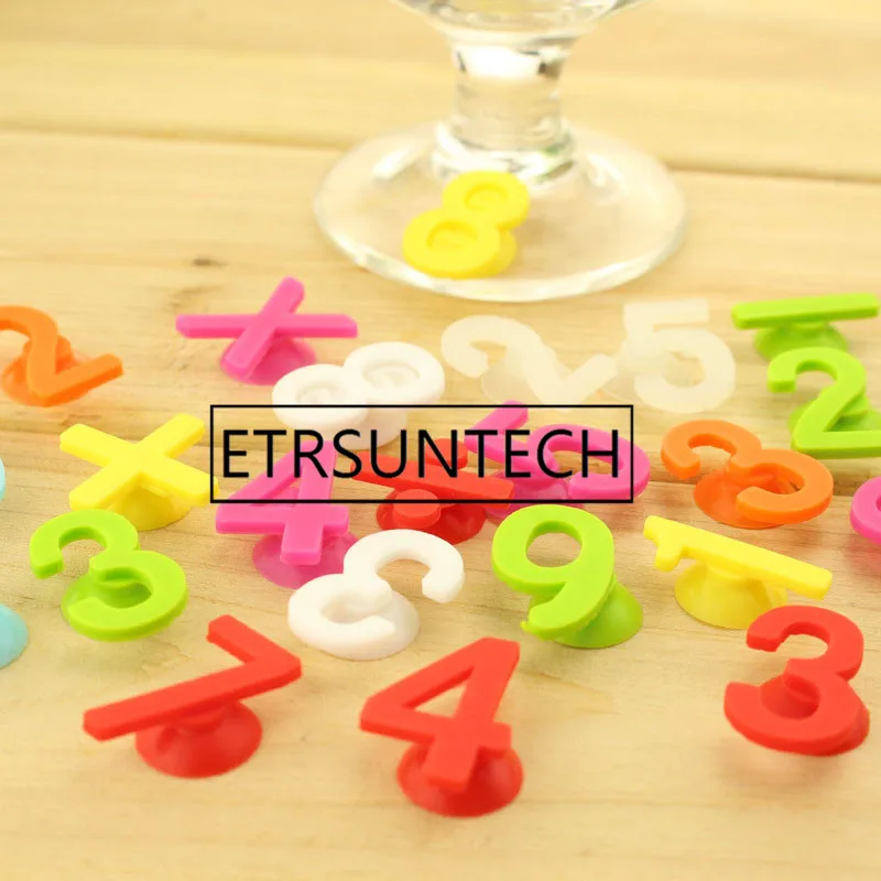 

200sets 14pcs/set Numbers Wine Glasses Marker Drinking Tag Set Cup Recognizer Silicone Bottle Drink Label For Party Decors