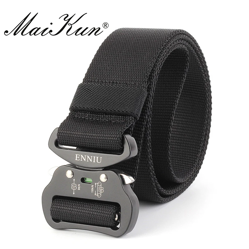 Maikun-ceinture en Nylon pour hommes, longueur 4.2CM, ceinture tactique de l'armée pour hommes, large boucle en métal