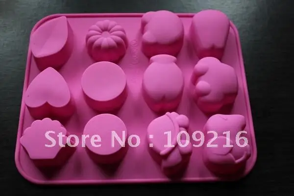 Green Good Quality 100% Food Grade Silicone Cake Mold/Chocolate Mold/Muffin Cupcake Pan Ecological Silicone Mold