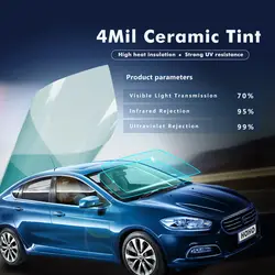 0.1mm Light Blue Car Home Window Film 70%VLT Nano Ceramic Solar Tint Glass Scratch-resistant Film car sun shade film Wide:0.5m